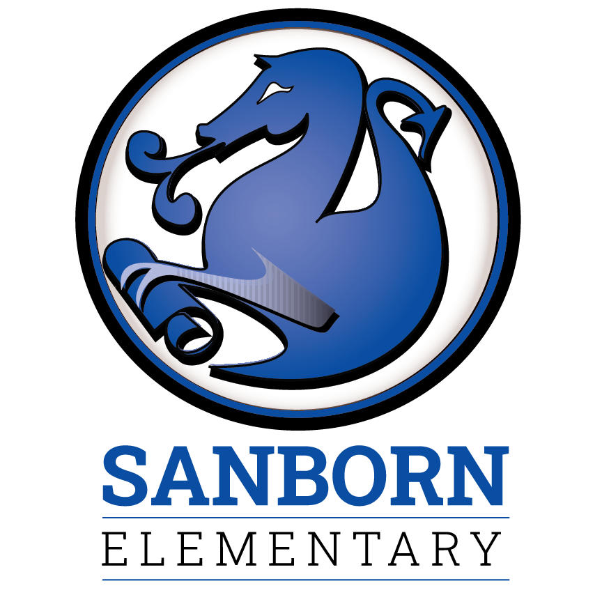 Sanborn Elementary Logo
Circle with a dragon in the center. 
Sanborn Elementary text underneath 