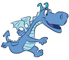 Running blue dragon.