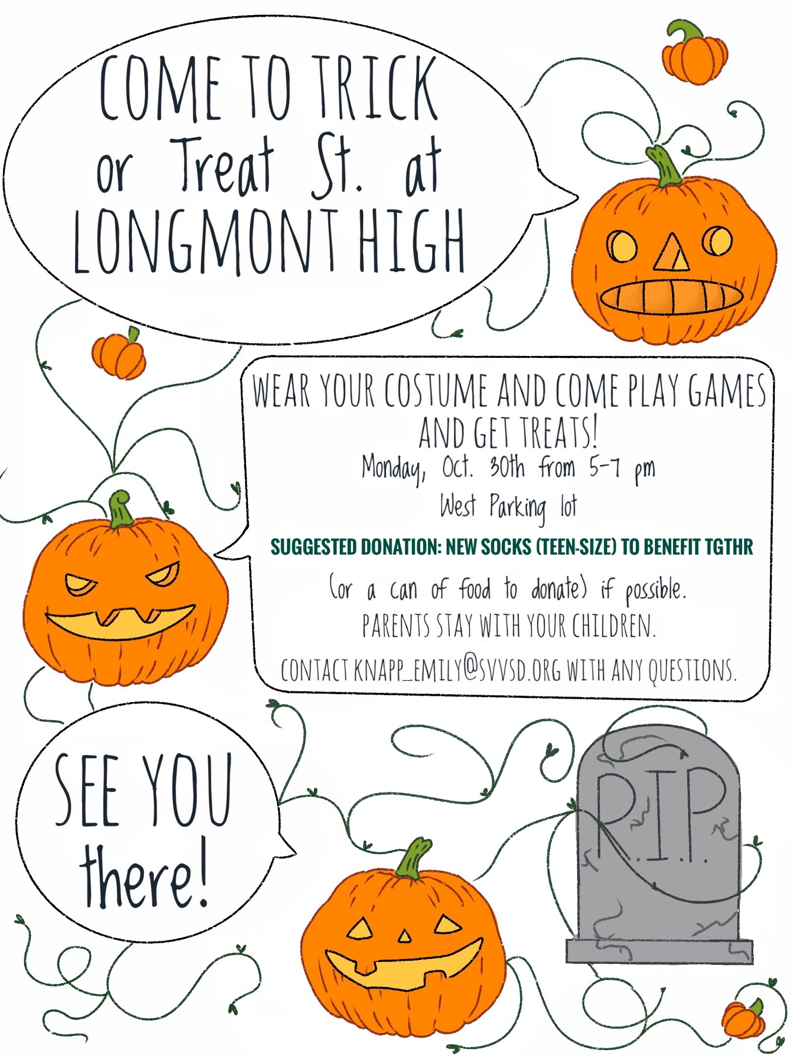 LONGMONT HIGH SCHOOL’S TRICK OR TREAT STREET MONDAY, OCTOBER 30TH