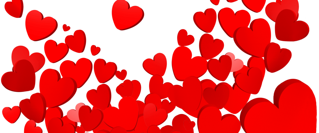 Image of multishaded red hearts.