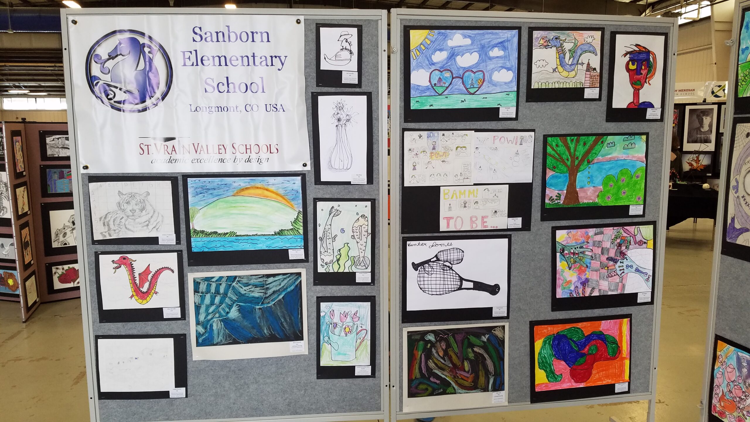 Photograph of Sanborn's display at the SVVSD art show.