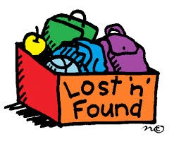 Image of a brown box with lost and found items in it.