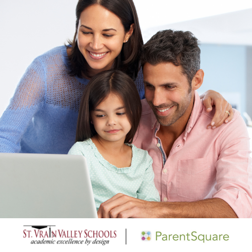 A family of three smiles while looking at a laptop together, promoting engagement with education and technology.
